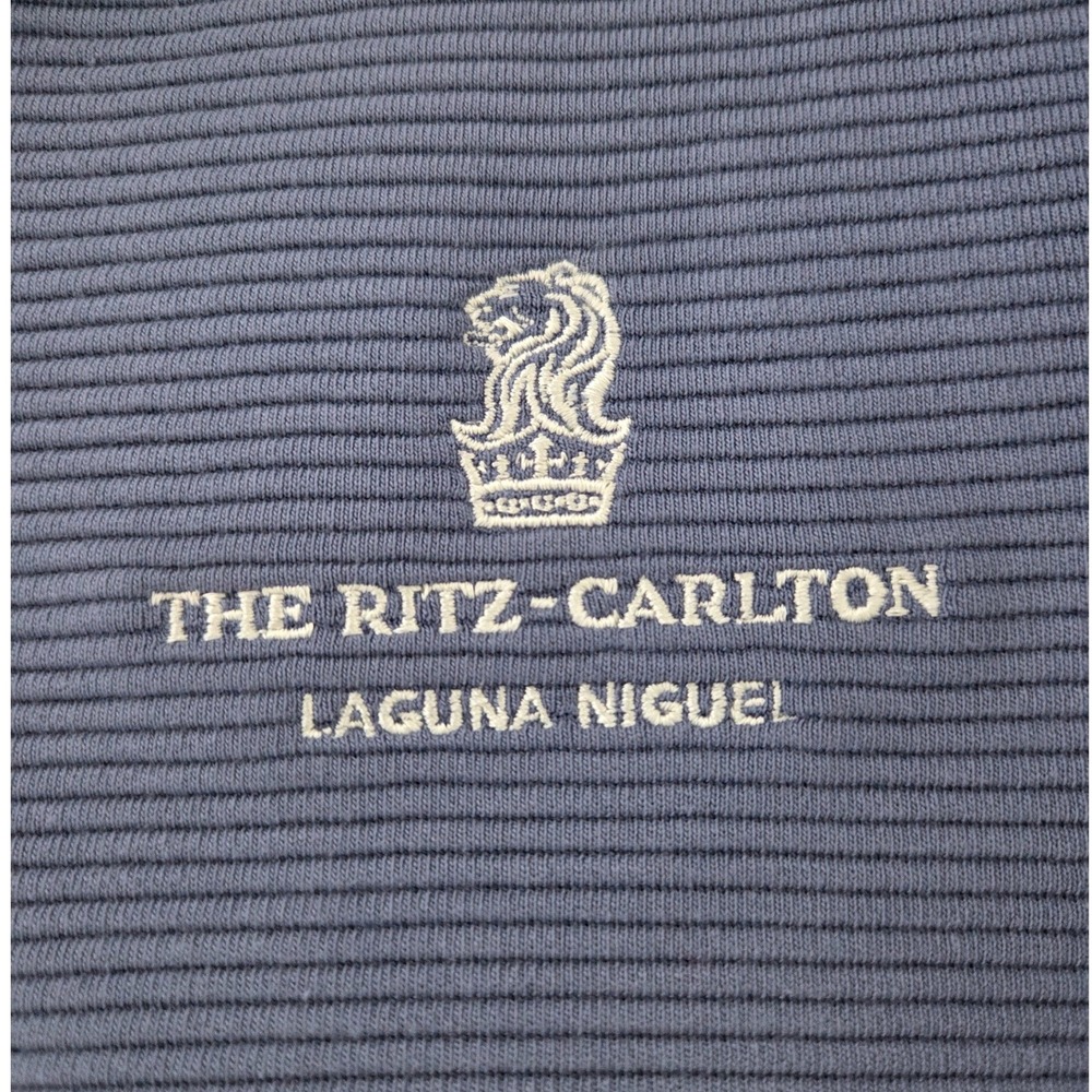 Straight Down Swing Jacket RitzCarlton Laguna Niguel Embroidery Blue Purple Sz L - Picture 2 of 6